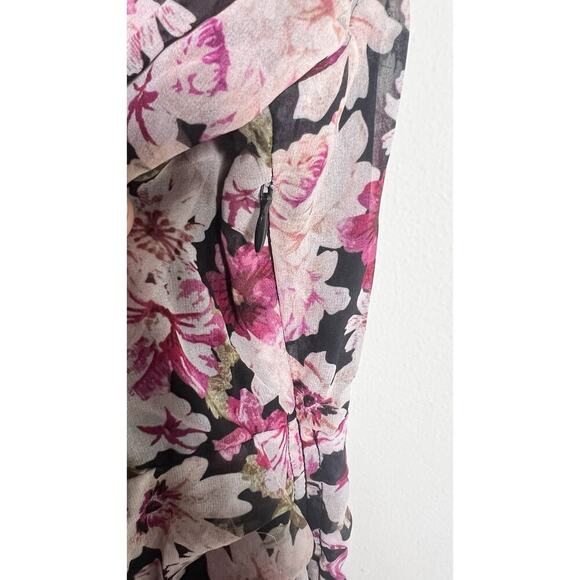 ASTR The Label Dress Large Keira Pink Floral Print Ruched Smocked Mini Dress - Picture 10 of 16